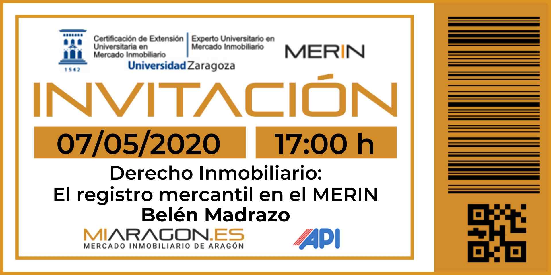 Invitación Webinar Derecho Inmobiliario: El Registro Mercantil en el MERIN