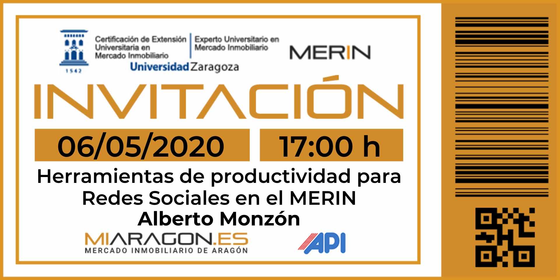 Invitación Webinar Herramientas de Productividad para Redes Sociales en el MERIN