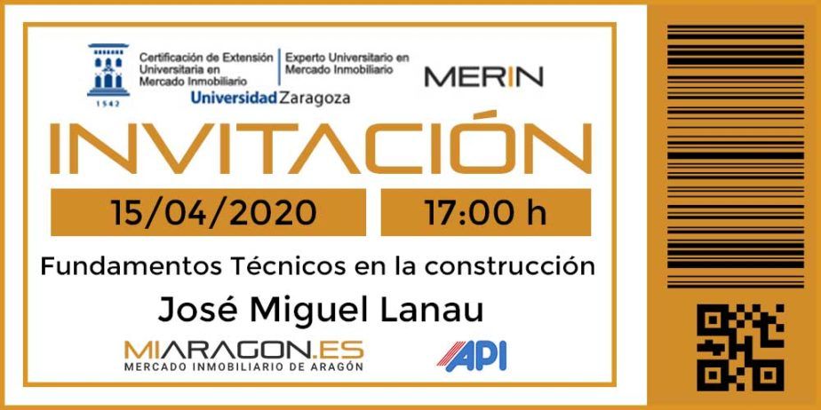 Invitación Webinar Fundamentos Técnicos en la construcción por José Miguel Lanau en el MERIN