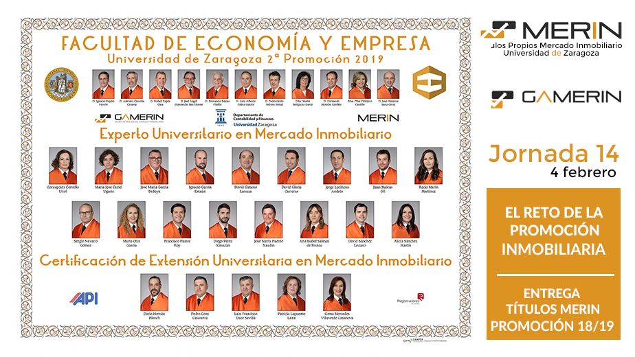La entrega de los títulos del MERIN a la promoción 2019 y el reto de la promoción inmobiliaria
