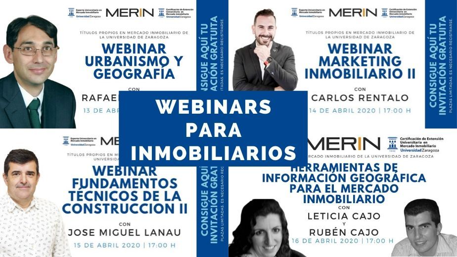 Webinars para Inmobiliarios en el MERIN del 13 al 16 de abril